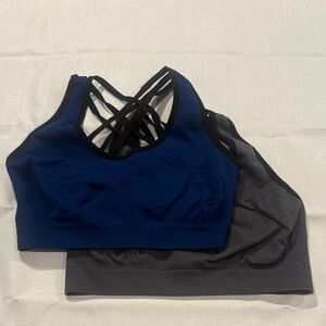 Women's Blue and Gray Sports Bras